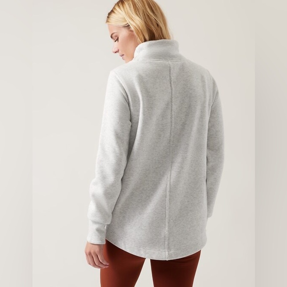 Athleta Cozy Karma Twist Neck Sweatshirt Light Heather Gray Adult Small